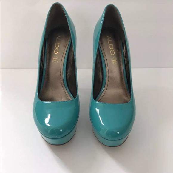 Aldo Platform Stiletto Heels Turquoise Size 8.5 - Picture 2 of 7